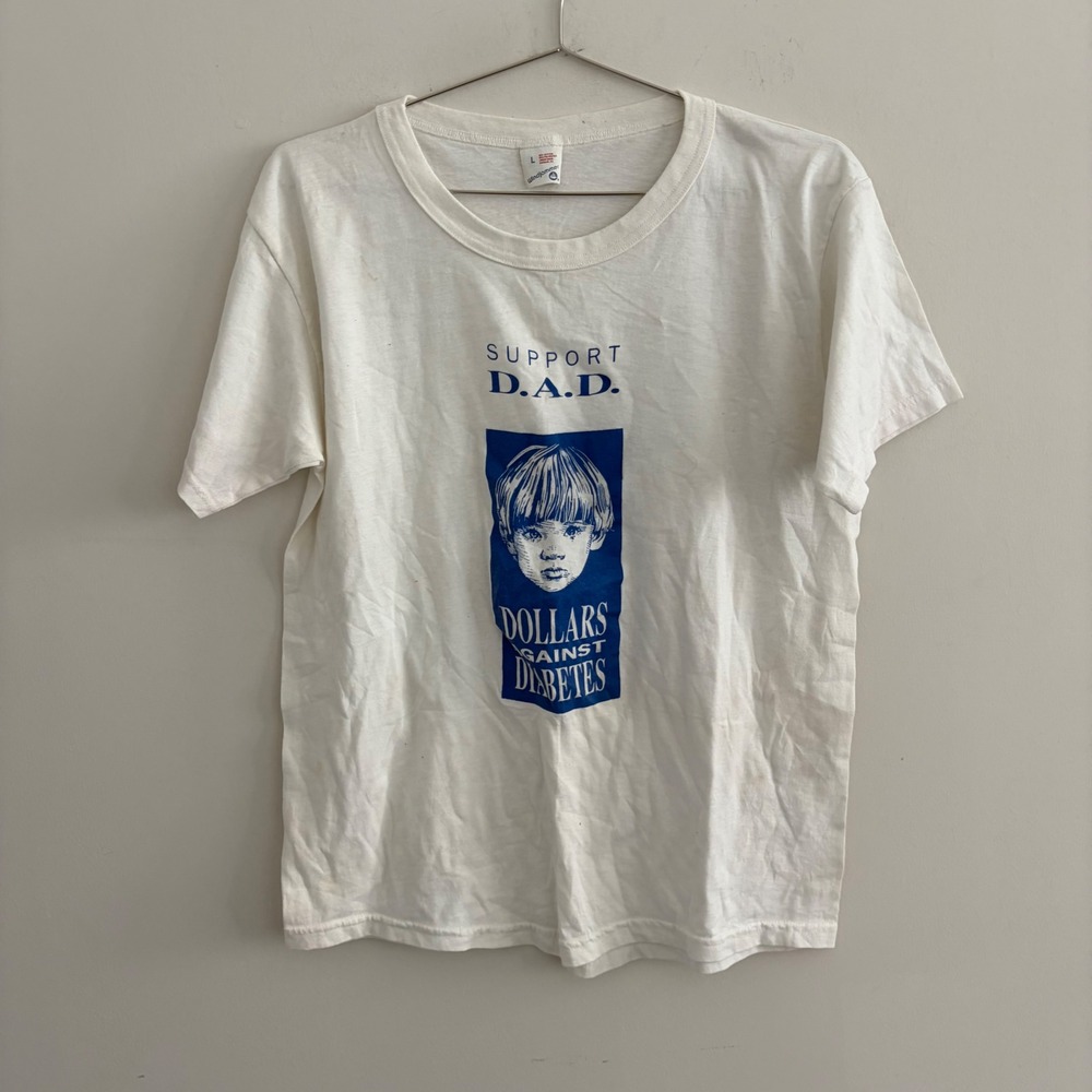 Vintage Windjammer Support D.A.D. Dollars Against Diabetes T Shirt Mens Large